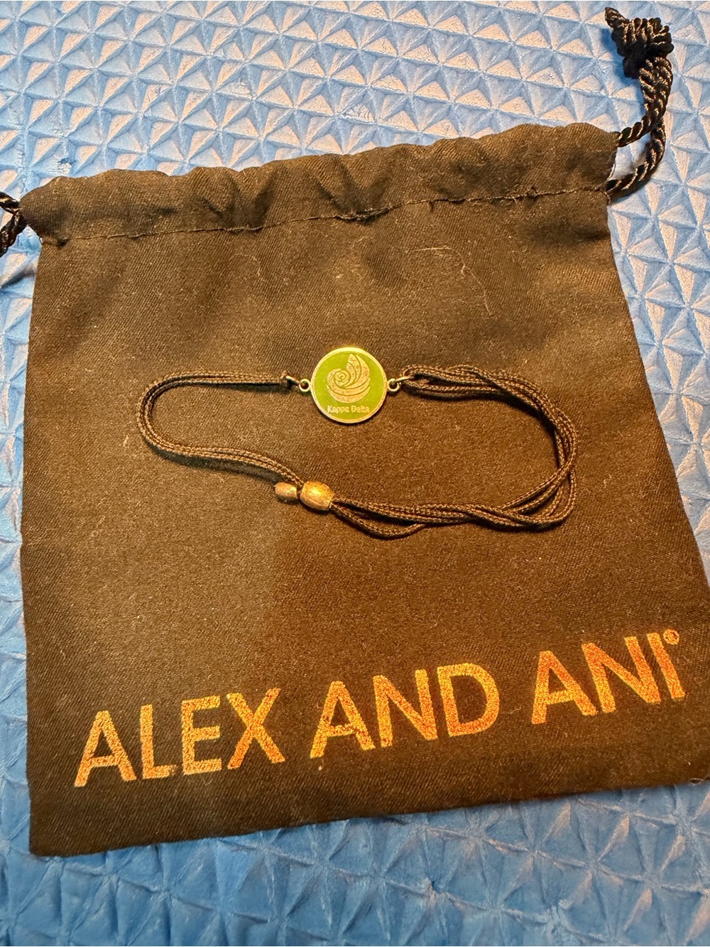 Alex and Ani Kappa Delta Sorority Green Charm Adjustable Bracelet
